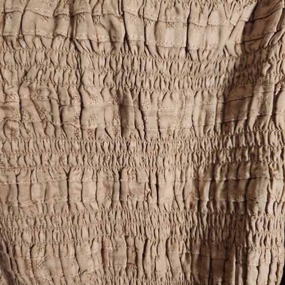 American Eagle NWOT Ruched Cotton Peasant Balloon Sleeve Cropped Top Size XL - Picture 3 of 7